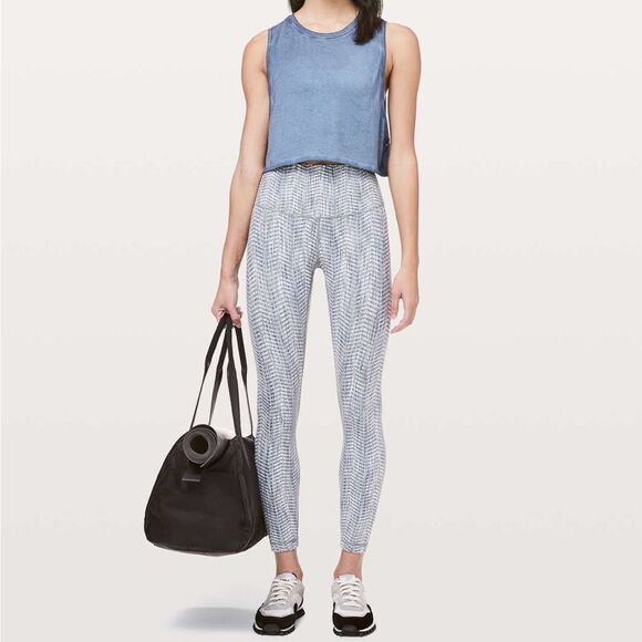 Lululemon Wunder Under High-Rise 7/8 Tight 25"Luon Battleship Silver Spoon - Picture 1 of 8